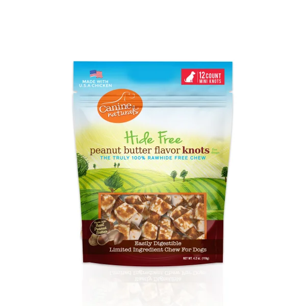 Canine Naturals Hide-Free Peanut Butter Mini-Knots 12pk