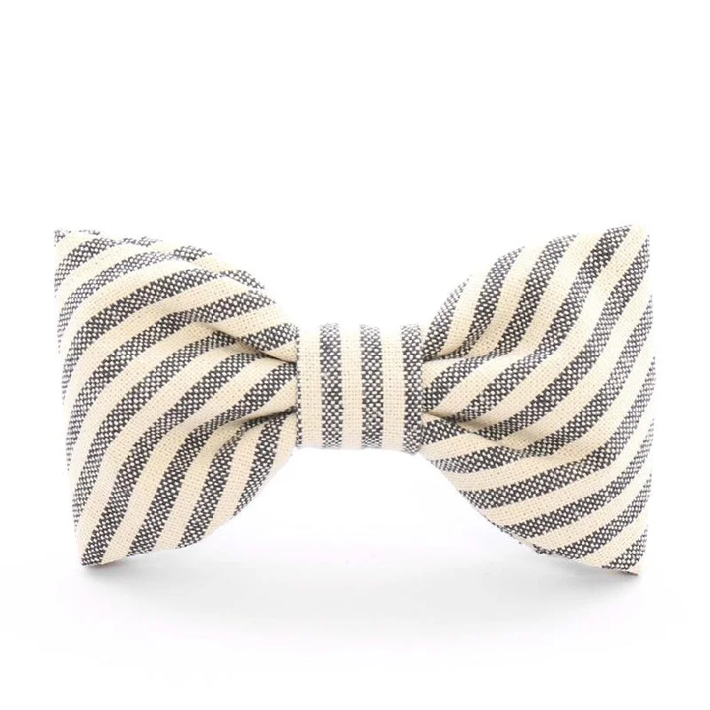 Charcoal Stripe Dog Bow Tie