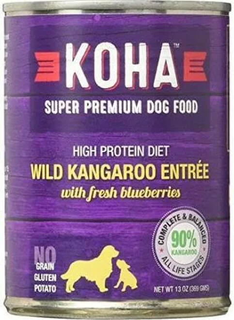 KOHA - Limited Ingredient Diet - Wild Kangaroo Entree with fresh blueberries