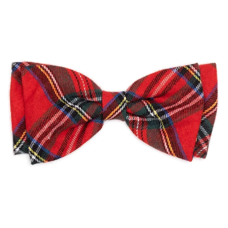 Red Plaid Bow Tie