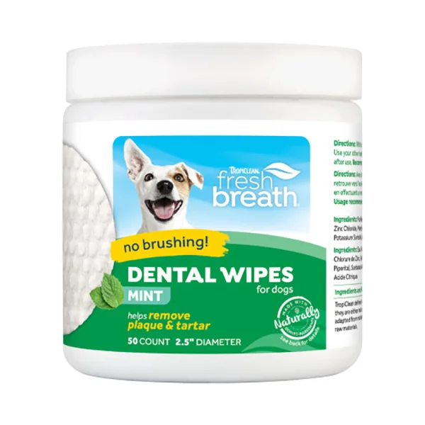 Tropiclean Fresh Breath Dental Wipes 50ct