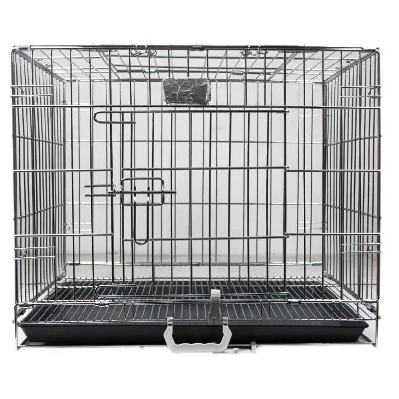 Sweety Foldable Dog Cage With Pan Base Chrome