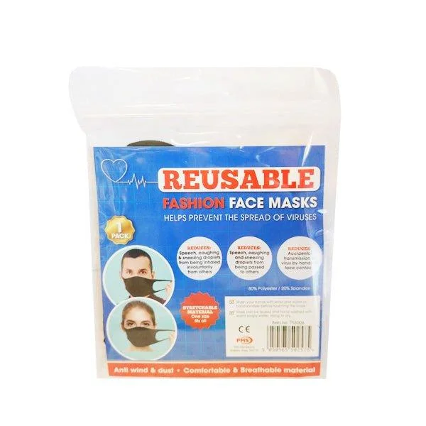 Fashion Face Mask Reusable Black