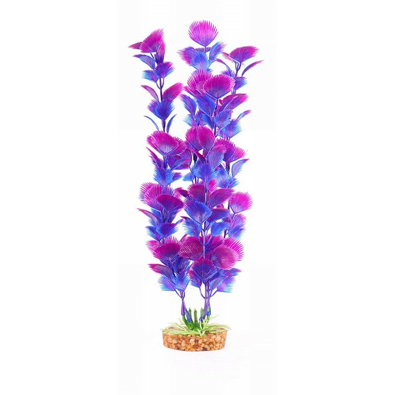 Kazoo Aquarium Artificial Plant Pink and Purple with Medium Leaves 20cm