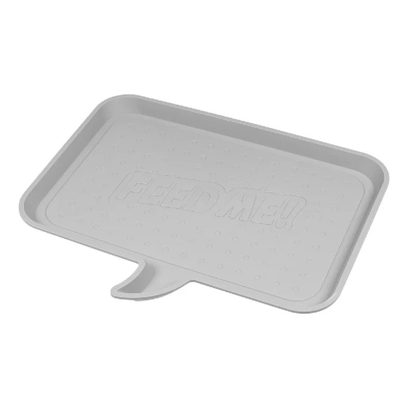 Medium "FEED ME" Feeding Mat for Dog or Cat, Light Gray