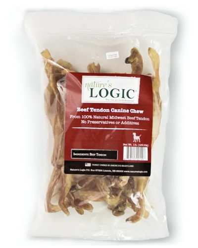 Nature's Logic Dog Chew Beef Tendon 1lb Bag