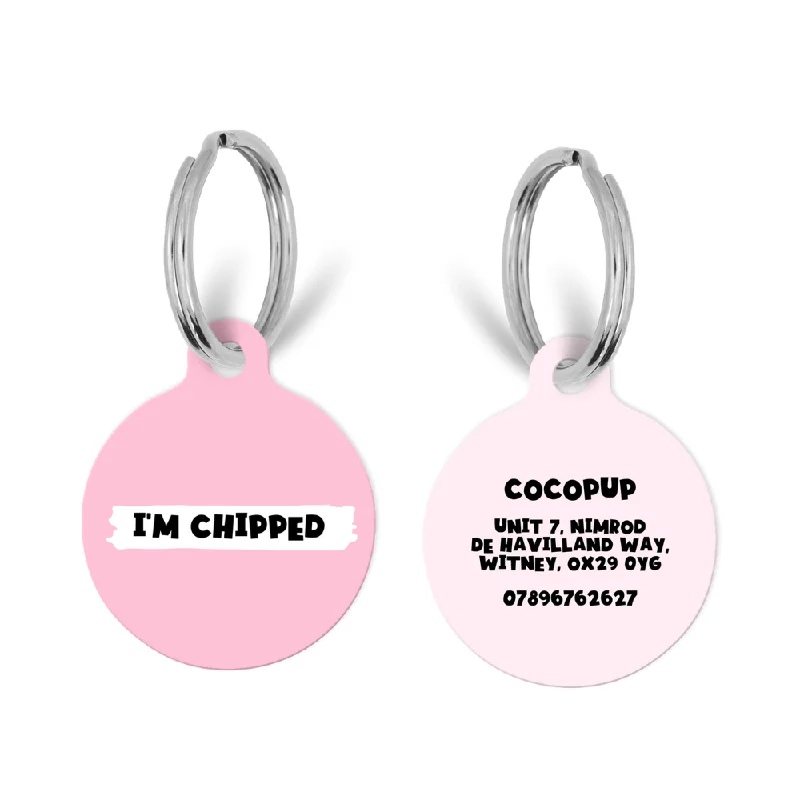 Personalised Text ID Tag - Pink