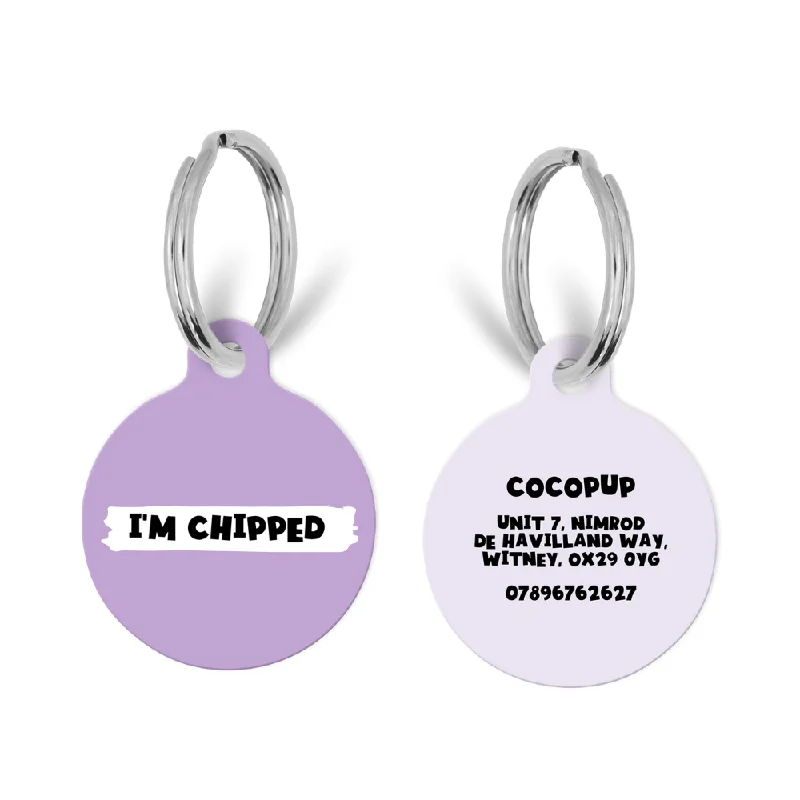 Personalised Text ID Tag - Purple