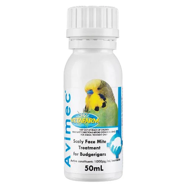 Vetafarm Avimec Scaly Face Mite Treatment for Budgerigars 50ml