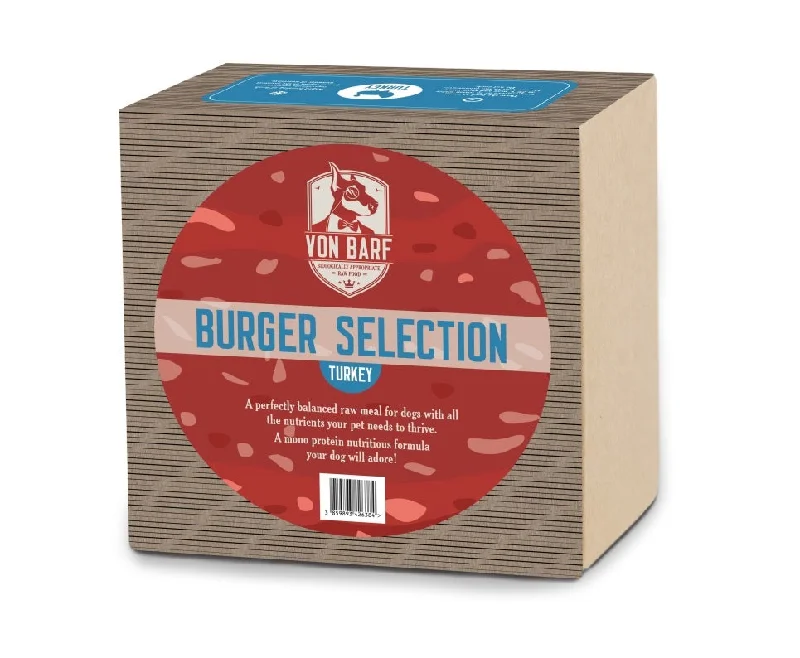 Von BARF Burger Selection, puretina, sirova zamrznuta hrana za pse, 5x200g